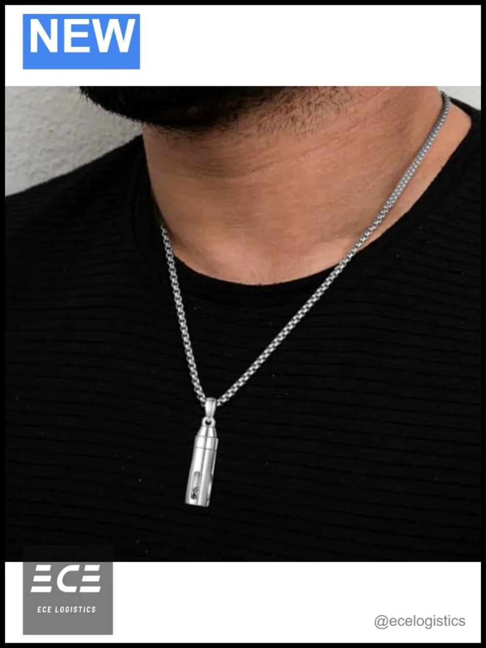 925 Sterling Silver Paw Cylinder Urn Necklace for Dog Ashes Memorial
